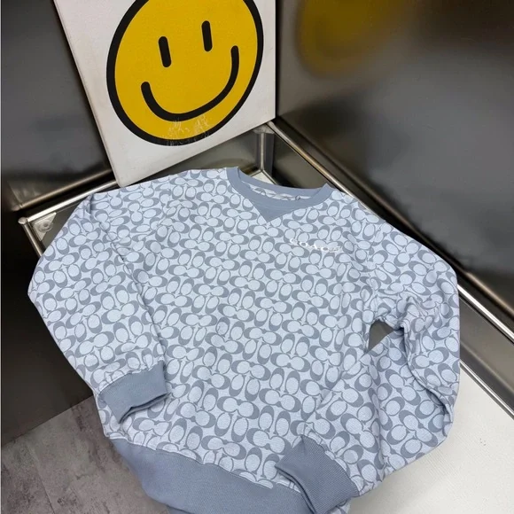 Coach Light Blue Patterned Crewneck Sweater - Picture 10 of 10